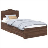 Bed Frame with Headboard Brown Oak 100 x 200 cm Engineered Wood 3413235