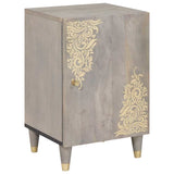 Bathroom Cabinet Grey 38 x 33 x 58 cm Solid Mango Wood 4018793