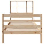 ZNTS Bookcase Bed without Mattress 75x190 cm Small Single Solid Wood Pine 3321883