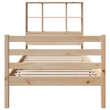 ZNTS Bookcase Bed without Mattress 75x190 cm Small Single Solid Wood Pine 3321883