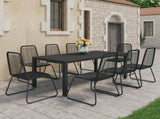 Dining Set Black WPC, Aluminium, PVC Rattan, Steel 9-piece set 3060123