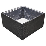 Garden Planter Black 80x80x40 cm Poly Rattan 319171