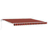 Retractable Awning Manual Orange and brown 400 x 300 cm Fabric 3330507