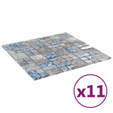 Mosaic Tiles 11 pcs Grey and Blue 30x30 cm Glass 327309