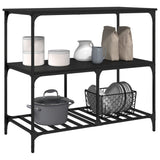 Kitchen Trolley Black 100x50x95 cm Engineered Wood 842306
