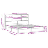 Bed Frame with Storage Headboard Wax Brown 200 x 200 cm 3422705