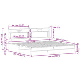 Metal Bed Frame without Mattress Sonoma Oak 193x201 cm 3325118