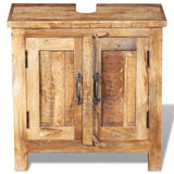 Vanity Cabinet with Mirror and 2 Side Cabinets Solid Mango Wood 243463