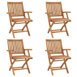 Garden Chair Set of 4 Teak Solid Teak wood Standard Foldable 3072720