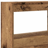 Headboard Cabinet with LED Old Wood 140x17x102 cm 863128