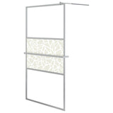 Walk-in Shower Wall with Shelf Chrome 115x195 cm ESG Glass&Aluminium 3185506