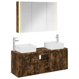 Bathroom Cabinet Set 4 pcs Smoked Oak Engineered Wood 3406387
