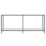 Console Table White 180x35x75.5 cm Tempered Glass 331704
