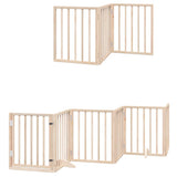 Dog Gate with Door Foldable 12 Panels 600 cm Poplar Wood 3155530