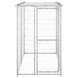 Outdoor Dog Kennel Galvanised Steel with Roof 110x220x180 cm 150800