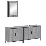 3 Piece Bathroom Furniture Set Grey Sonoma Engineered Wood 3214793