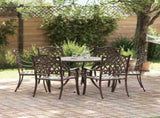 Garden Dining Set 7 pcs Bronze Aluminium 3334696