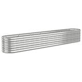 Garden Raised Bed Galvanised Steel 260x40x36 cm Silver 318882