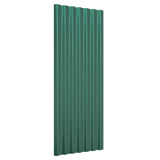 ZNTS Roof Panels 12 pcs Powder-coated Steel Green 100x36 cm 319142