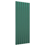 Roof Panels 12 pcs Galvanised Steel Green 100x36 cm 319142
