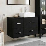 Bathroom Furniture Set 2 pcs Black Oak Engineered Wood 3403969