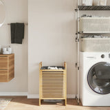 Laundry Basket with Grey Bag 32x30x36.5 cm Bamboo 373366