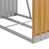 Log Holder Wood Look 80x45x190 cm Galvanised Steel 364580