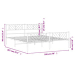Metal Bed Frame without Mattress with Footboard White 193x203cm 372252
