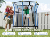 Kids Trampoline Mini Bouncer with Enclosure Safety Net For Ages 3-10 Years - Blue T3398P348057