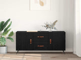Sideboard Black Oak 100 x 36 x 60 cm Engineered Wood 882453