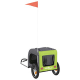 Pet Bike Trailer Green and Grey Oxford Fabric and Iron 93829