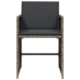 Garden Chairs with Cushions 4 pcs Grey Poly Rattan 364985