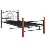 Bed Frame without Mattress Black Metal 90x200 cm 324932