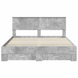 Bed Frame Concrete Grey 160 x 200 cm Engineered Wood 3410873
