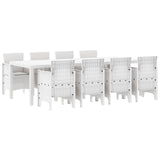 Garden Dining Set 9 pcs White Polypropylene 3378744