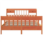 ZNTS Bed Frame without Mattress Wax Brown 180x200 cm Super King Solid Wood Pine 3323253