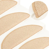 Stair Mats 15 pcs 65x21x4 cm Cream Half Round Large 149861