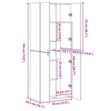 Highboard Grey Sonoma 70x42,5x185 cm Engineered Wood 3281432