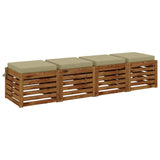 Seat Cushions SOEST 4 pcs 100% Polyester Light Green 944557