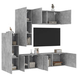 ZNTS 5 Piece TV Wall Units Concrete Grey Engineered Wood 3216492