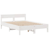 Bookcase Bed without Mattress White 140x190cm Solid Wood Pine 3323000