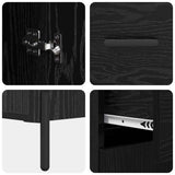 Highboard with Drawer 2 pcs Black Oak Engineered Wood 3416123