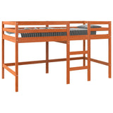 Loft Bed Wax Brown 90 x 190 cm Solid Pine Wood 867838