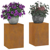 Plant Stand 2 pcs Rusty 24 x 24 x 35 cm Weathering Steel 865812