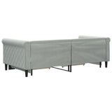 Daybed with Trundle&Drawers without Mattress Light Grey 90x190 cm 3197865