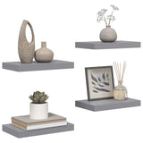 Floating Wall Shelves 4 pcs Grey 40x23.5x3.8 cm MDF 323849