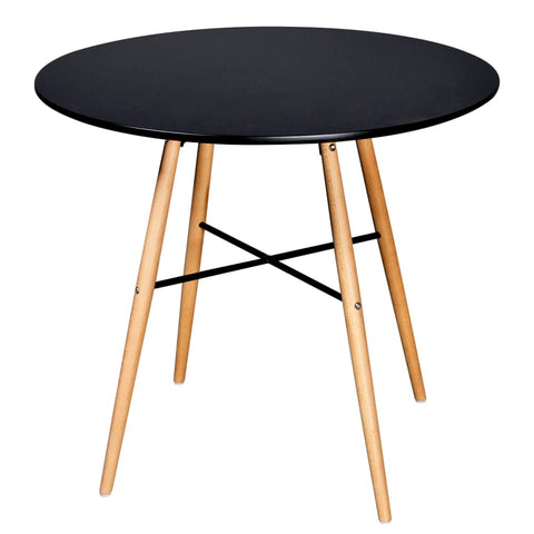 ZNTS Dining Table MDF Round Black 241304