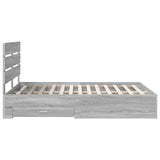 Bed Frame with Drawer Grey Sonoma 160 x 200 cm Engineered Wood 3411956