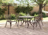 Garden Dining Set 5 pcs Bronze Aluminium 3334716