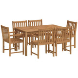 Garden Dining Set Natural Teak Solid Teak Wood 7-Piece Set 3059936